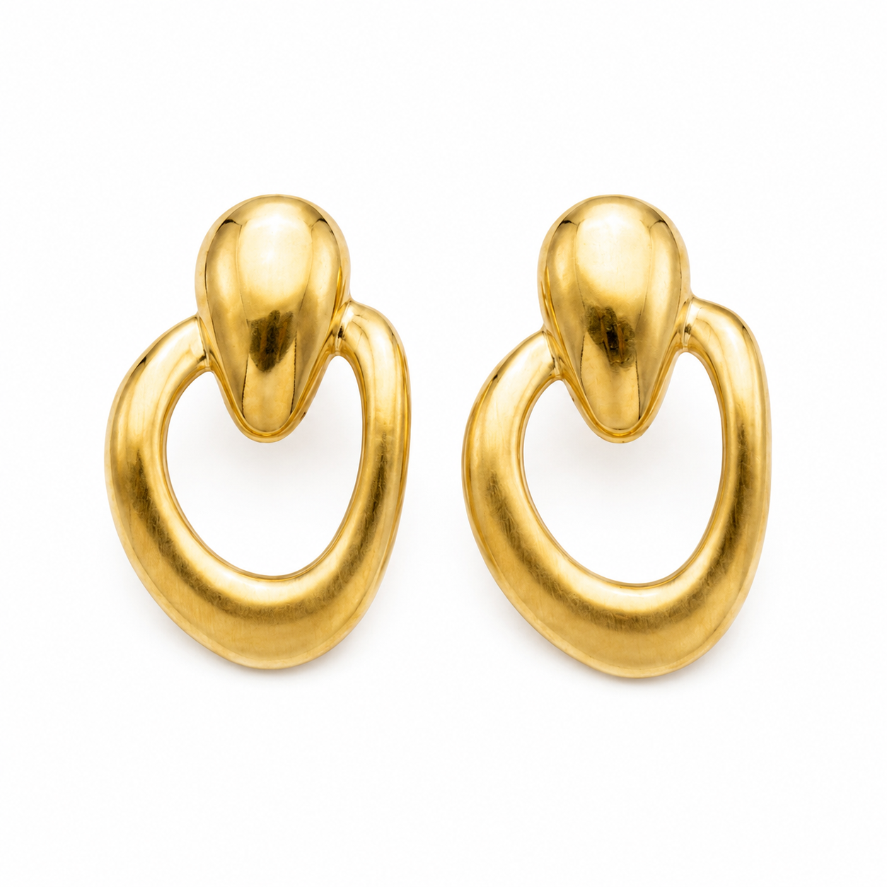 Flaire Studio Gold Circle Drop Earrings - main image
