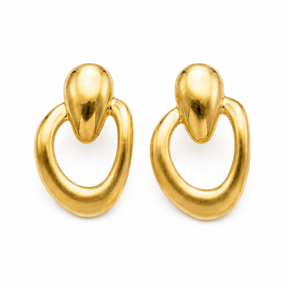 Flaire Studio Gold Circle Drop Earrings - main image