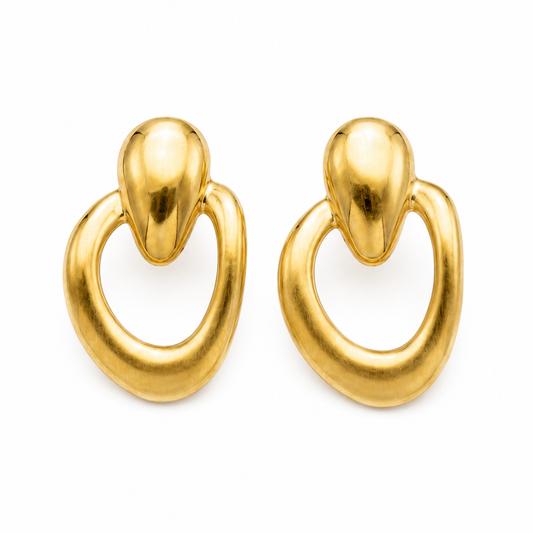 Flaire Studio Gold Circle Drop Earrings - main image