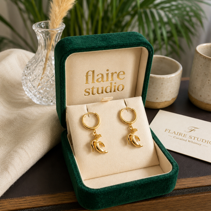 Flaire Studio Layered Leaf Drop Earrings - image 2