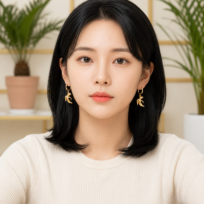 Flaire Studio Layered Leaf Drop Earrings - image 5