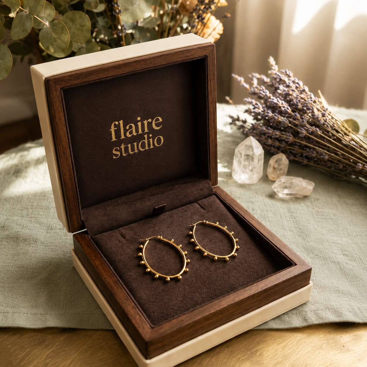 Flaire Studio Gold Bow Stud Earrings - image 2