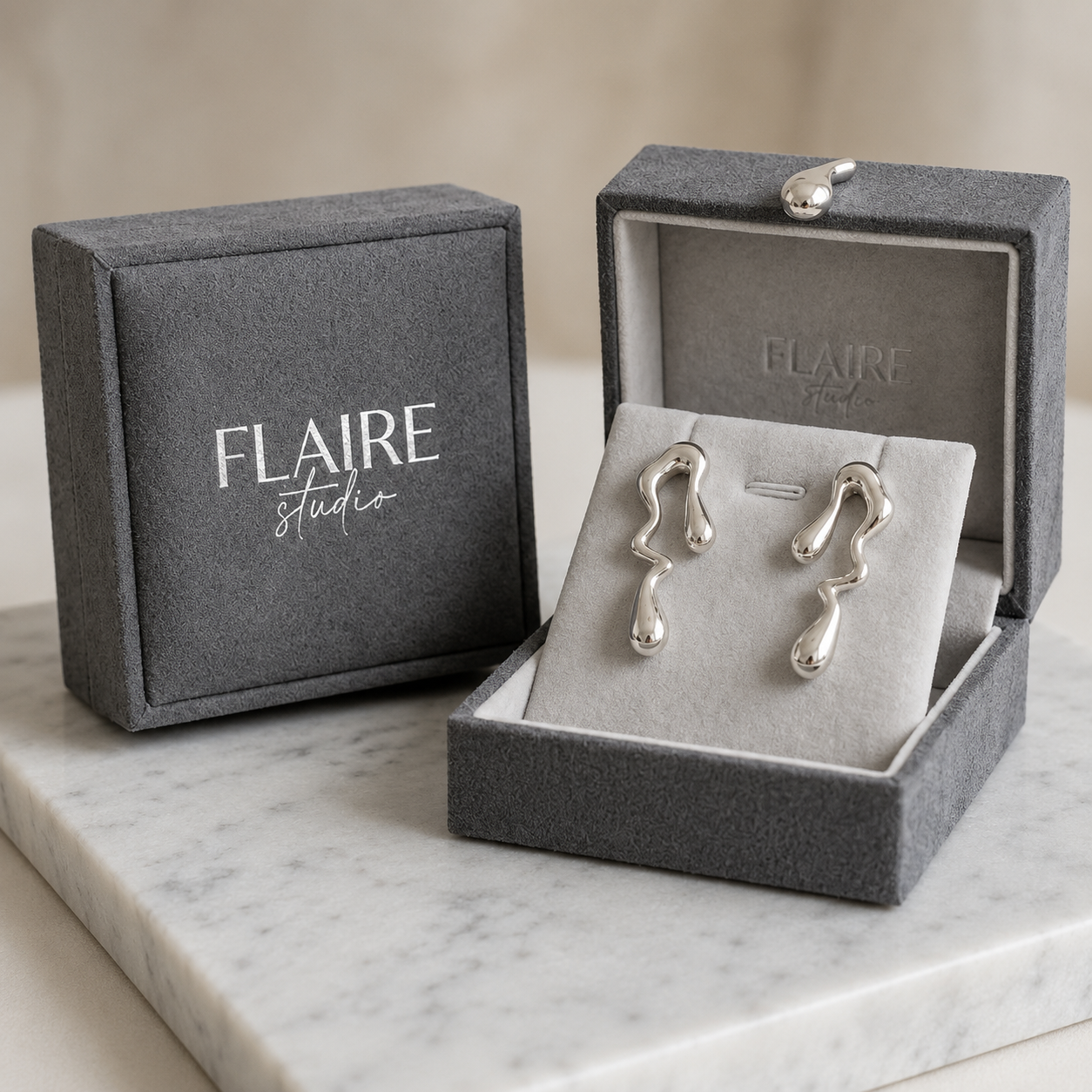 Flaire Studio Curved Wing Stud Earrings - image 2