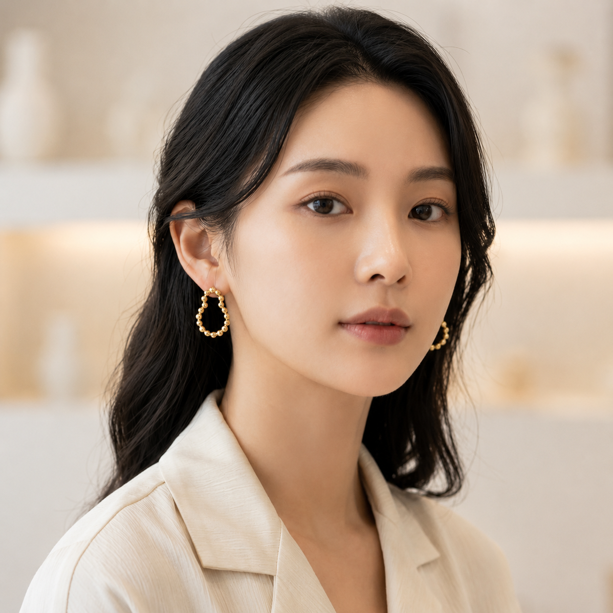 Flaire Studio Textured Wide Cuff Earrings - image 3