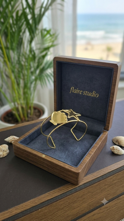 Flaire Studio Shell & Starfish Double Band Cuff Kada - image 2
