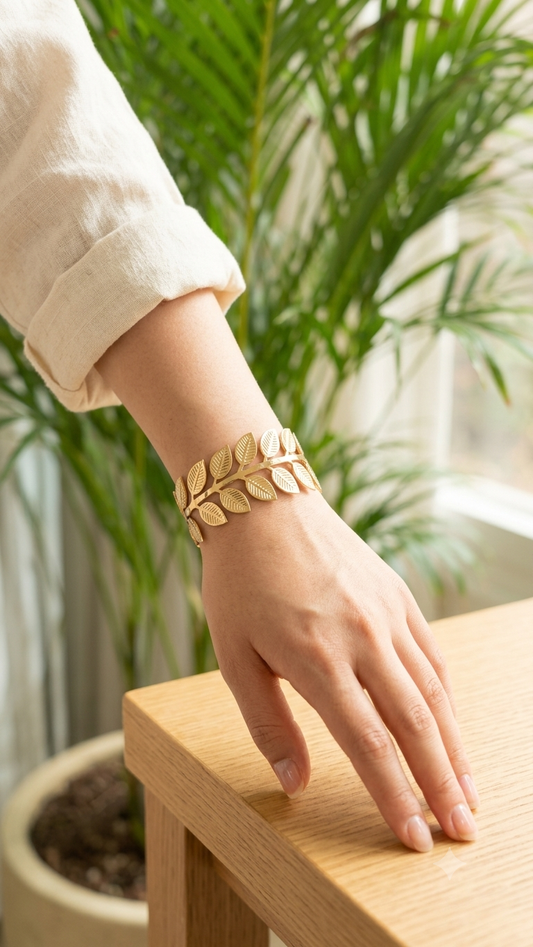 Flaire Studio Leaf Vine Wreath Bangle Kada - main image