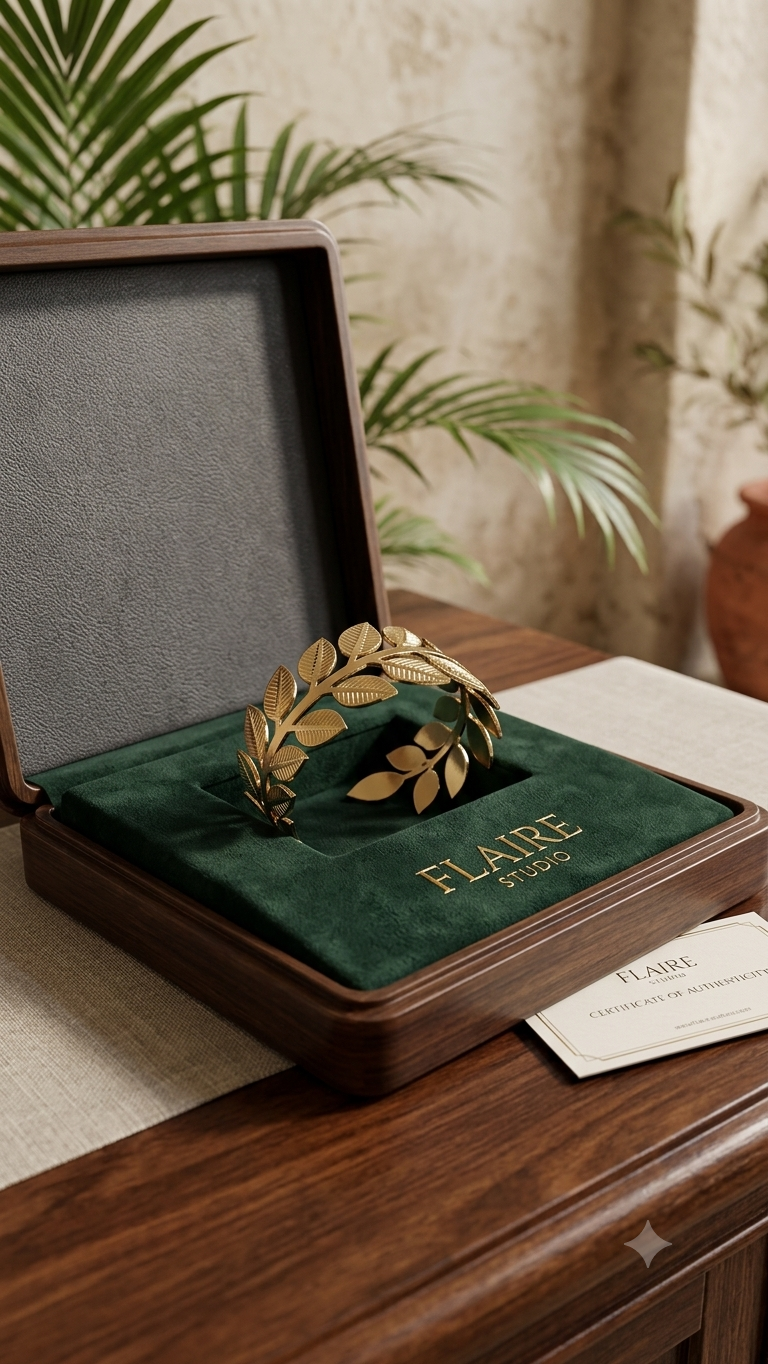 Flaire Studio Leaf Vine Wreath Bangle Kada - image 2