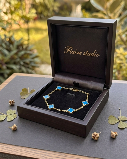Flaire Studio Blue Clover Charm Bracelet - image 3