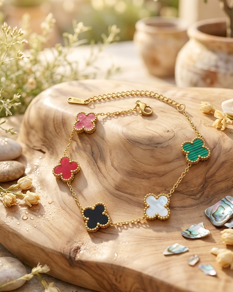 Flaire Studio Tricolor Clover Charm Bracelet - image 2