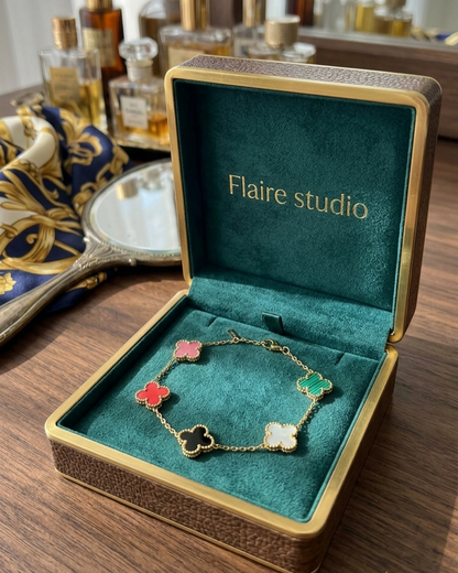 Flaire Studio Tricolor Clover Charm Bracelet - image 3