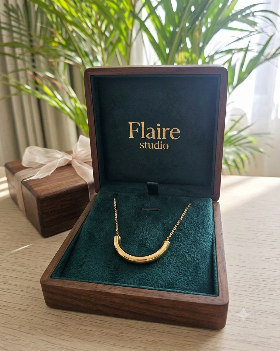 Flaire Studio Curved Bar Pendant Necklace - image 4