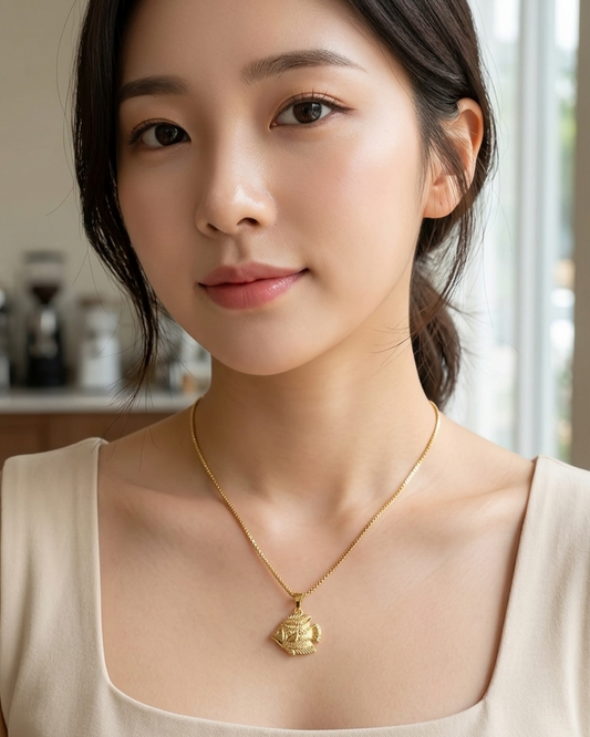 Flaire Studio Textured Fish Pendant Necklace - main image