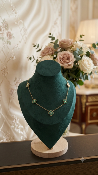 Flaire Studio Green Clover Station Necklace - image 2