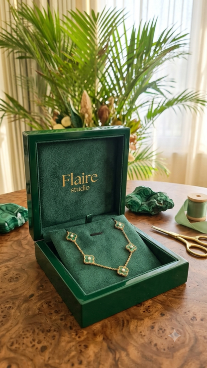 Flaire Studio Green Clover Station Necklace - image 3