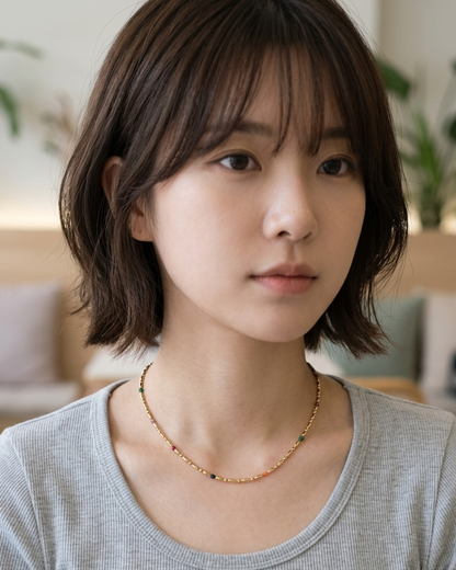 Flaire Studio Multicolor Bead Chain Necklace - main image